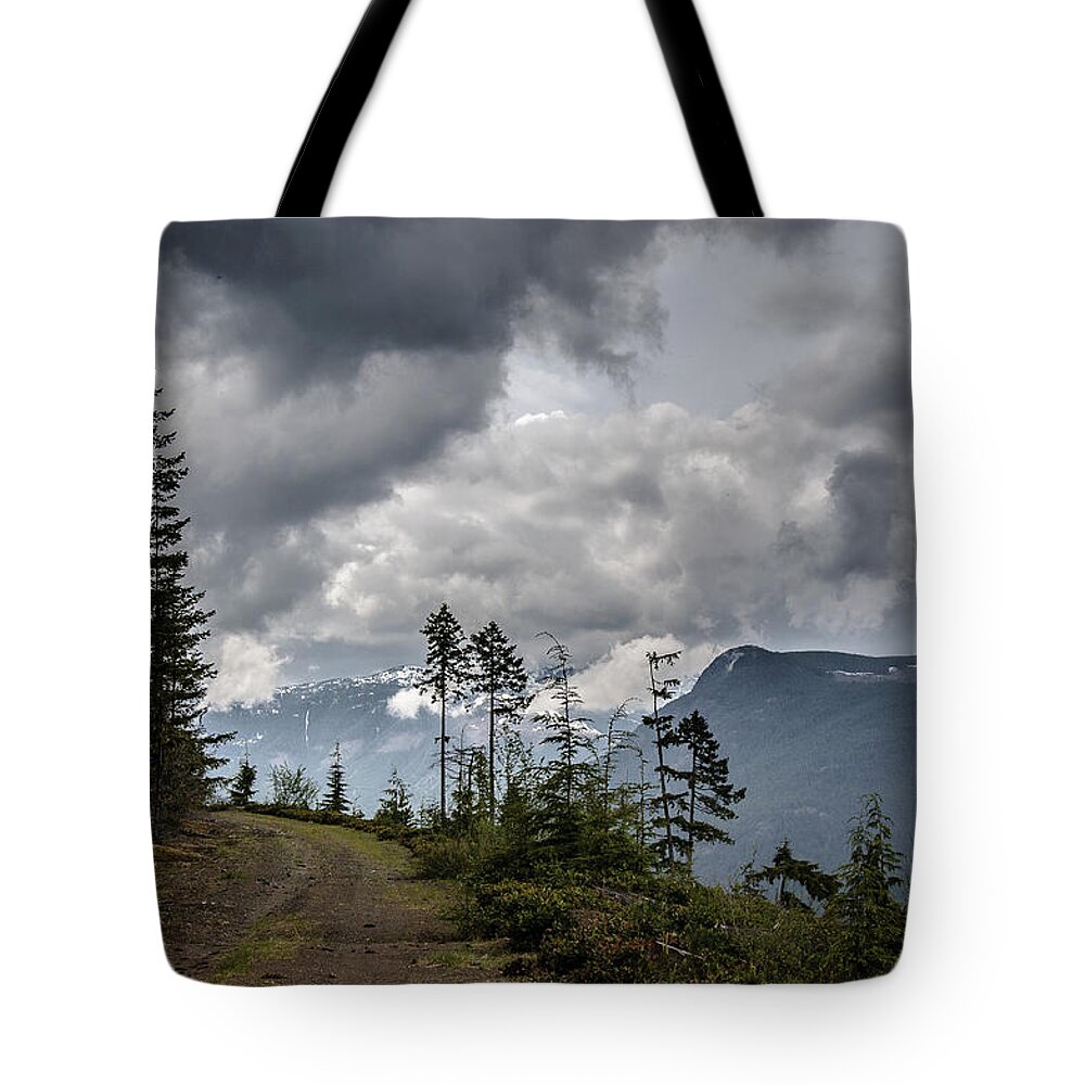 Mountains Tote Bag featuring the photograph Mountain High Back Roads by Roxy Hurtubise