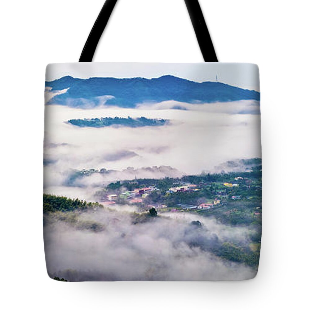 Tranquility Tote Bag featuring the photograph Mountain In Cloud Sea by Wan Ru Chen