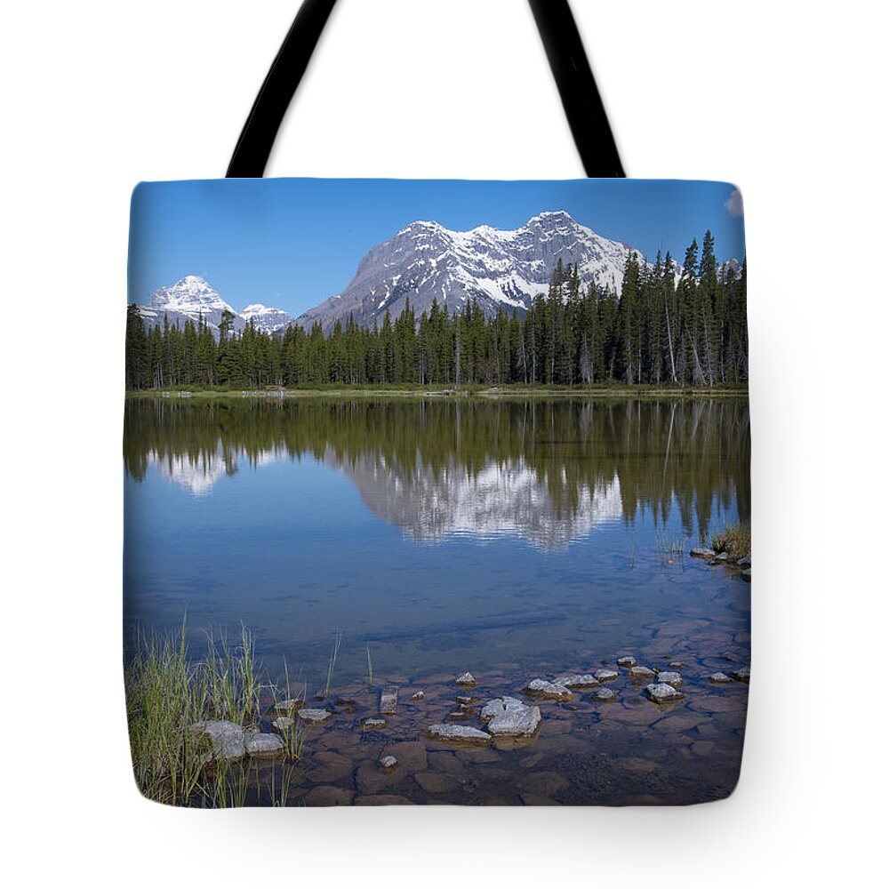 Mountain Tote Bag featuring the photograph Mountain Lake in Kananaskis Alberta by Bill Cubitt