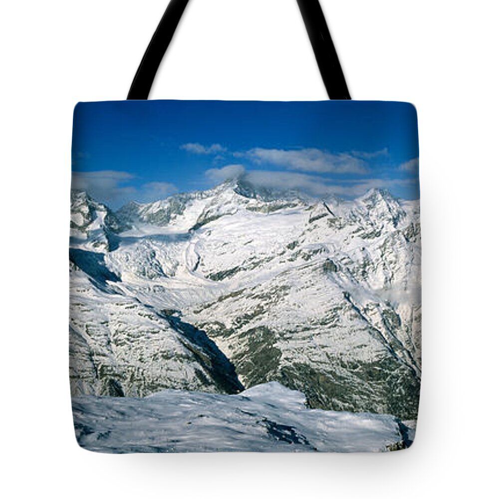 Photography Tote Bag featuring the photograph Mountains Covered With Snow by Panoramic Images