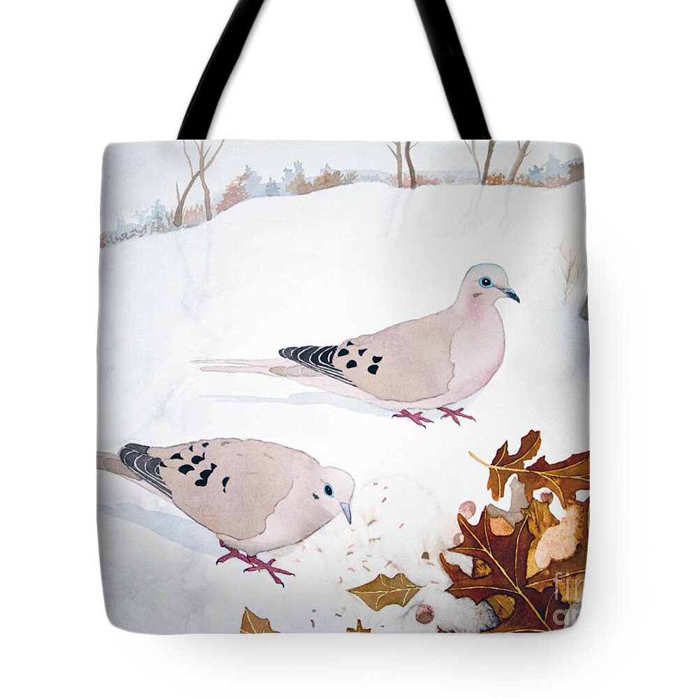 Mourning Doves Tote Bag featuring the painting Mourning Doves by Laurel Best
