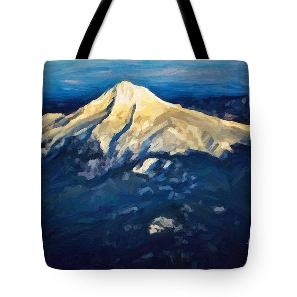 Jon Burch Tote Bag featuring the photograph Mt. Hood from Above by Jon Burch Photography