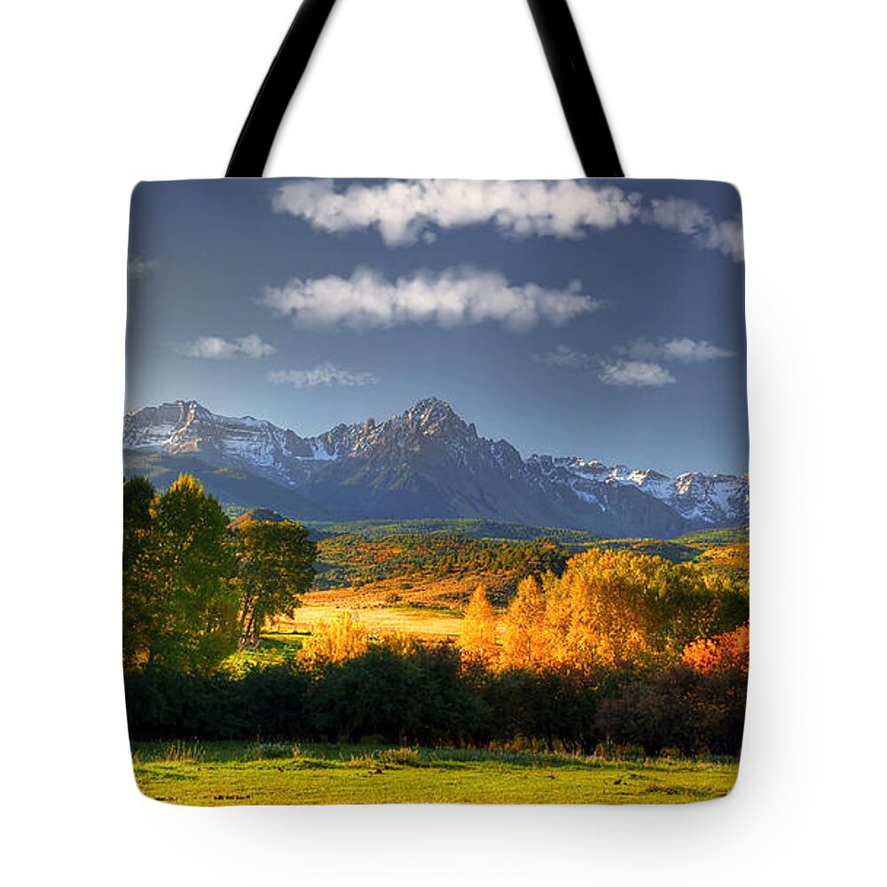 Dallas Divide Tote Bag featuring the photograph Mt Sneffels and the Dallas Divide by Ken Smith