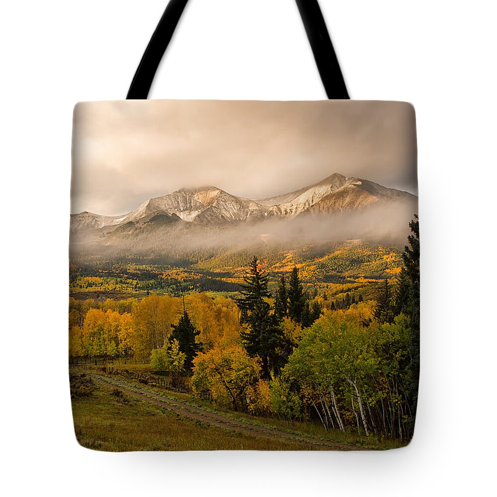 Capitol Peak Tote Bag featuring the photograph Mt Sopris in Carbondale Colorado by Ronda Kimbrow