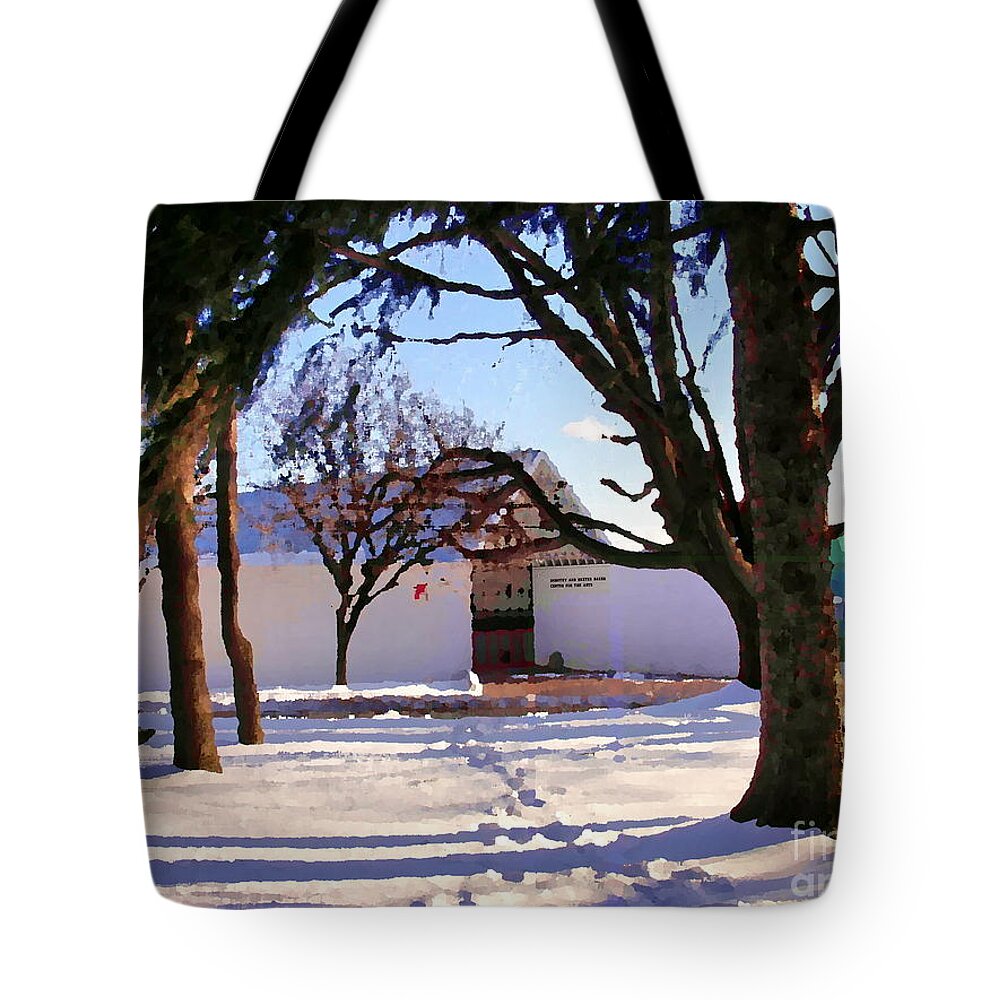 Muhlenberg College Tote Bag featuring the photograph Abstract of Center for the Arts Exterior Allentown PA by Jacqueline M Lewis