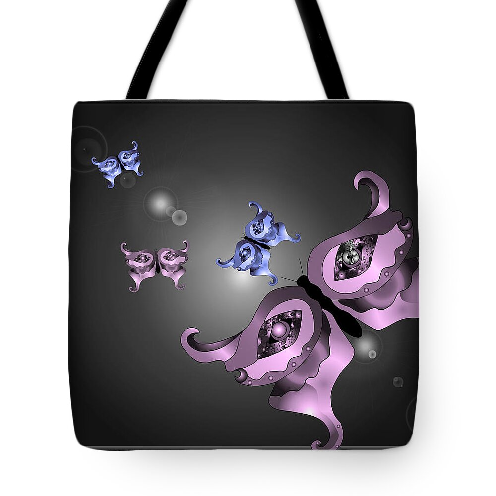 Butterfly Tote Bag featuring the digital art Multi colored butterfly by Teri Schuster