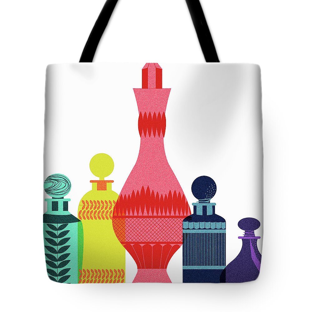 Aroma Tote Bag featuring the photograph Multicolor Perfume Bottles by Ikon Ikon Images