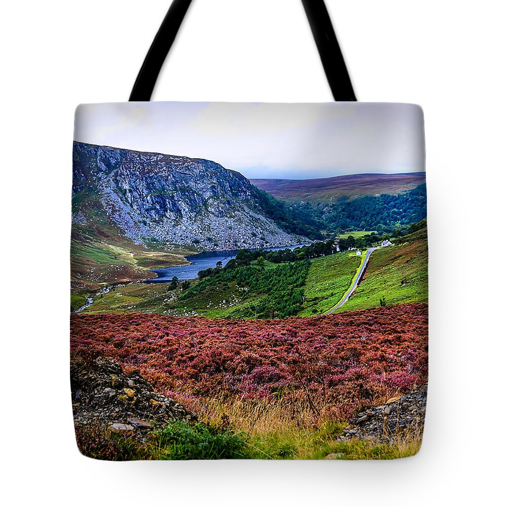 Ireland Tote Bag featuring the photograph Multicolored Carpet of Wicklow Hills. Ireland by Jenny Rainbow