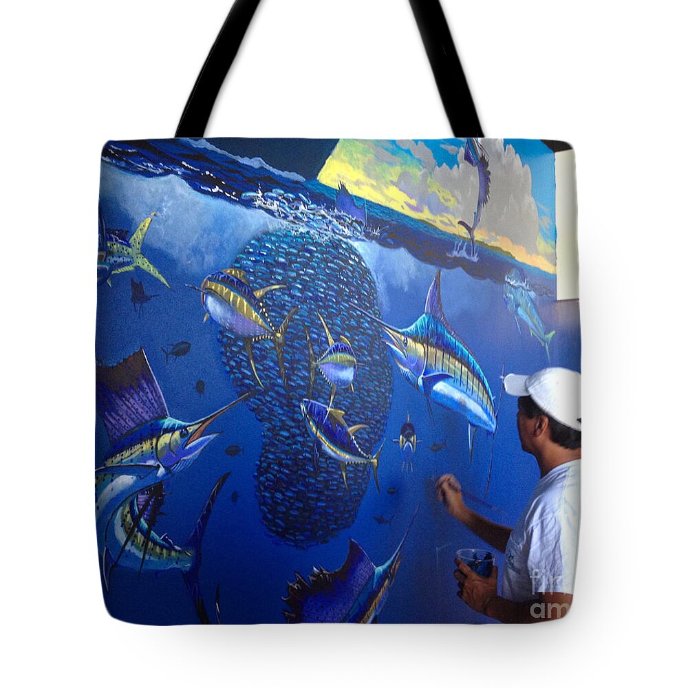 Mural Tote Bag featuring the painting Mural in Stuart by Carey Chen
