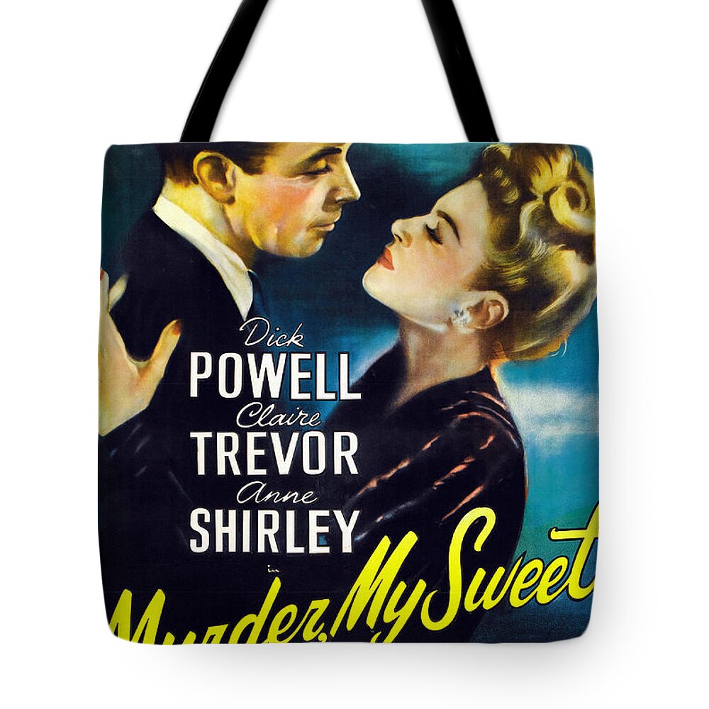 Movie Poster Tote Bag featuring the photograph Murder My Sweet - 1944 by Georgia Clare