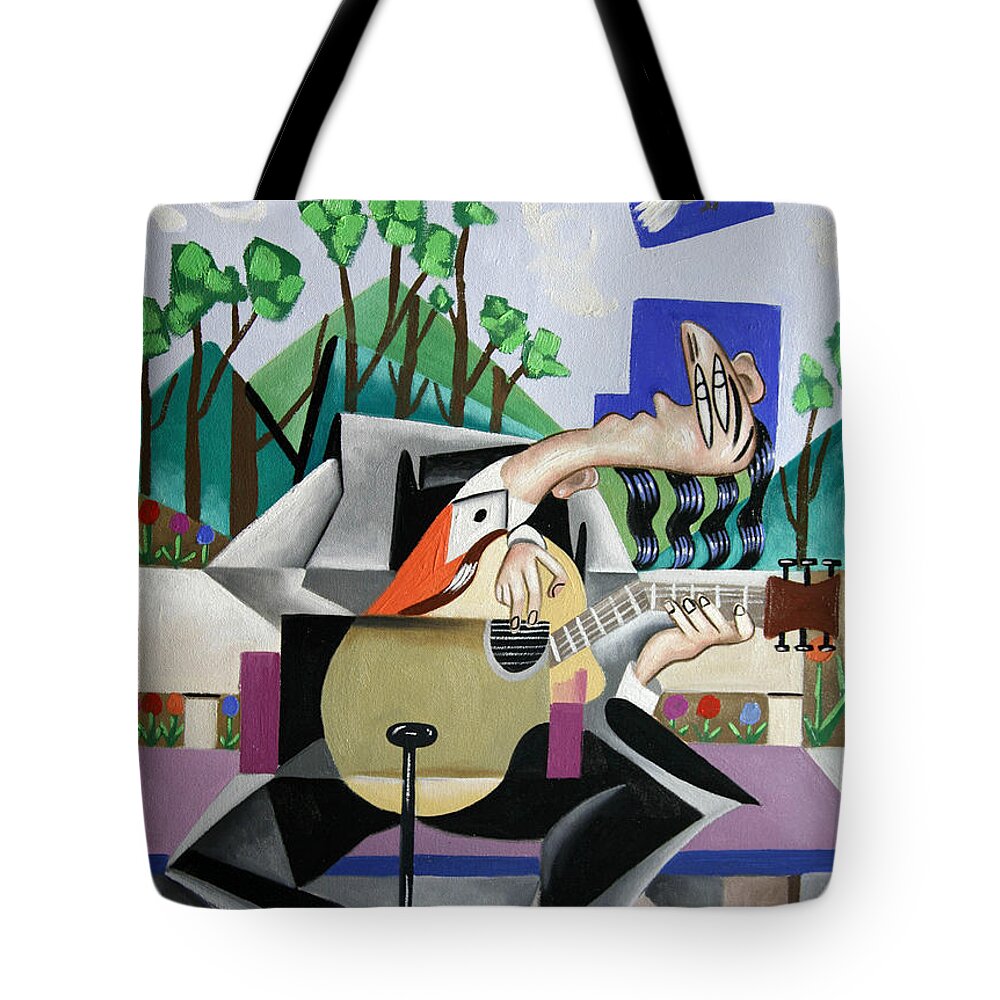 Music Tote Bag featuring the painting Music A Gift From The Holy Spirit by Anthony Falbo