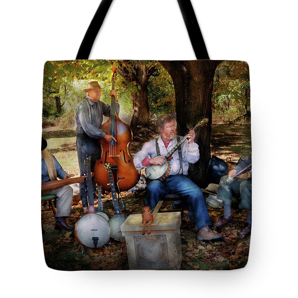 Family Tote Bag featuring the photograph Music Band - The bands back together again by Mike Savad
