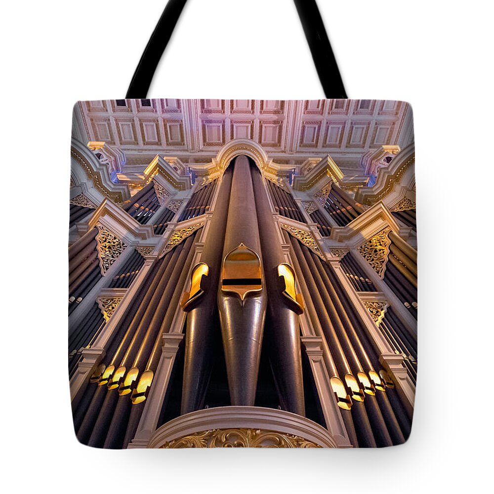 Pipe Organ Tote Bag featuring the photograph Musical aspirations by Jenny Setchell