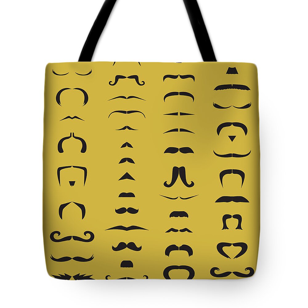 Motivational Tote Bag featuring the digital art Mustache Library Poster by Naxart Studio
