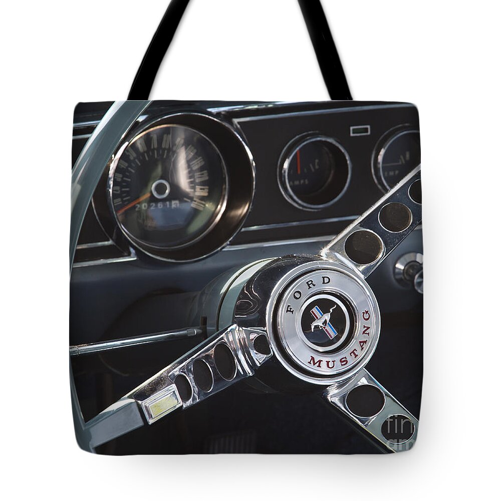 Interior Tote Bag featuring the photograph Mustang Steering by Dennis Hedberg