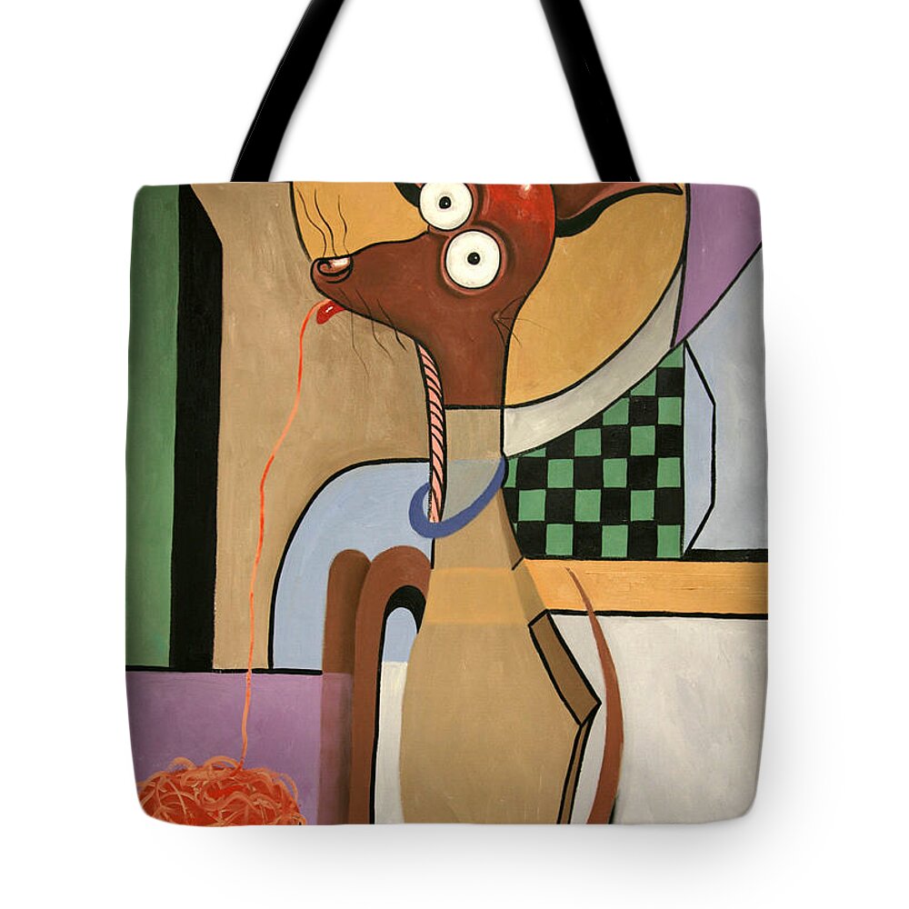 My Apple Head Chihuahua Tote Bag featuring the painting My Apple Head Chihuahua by Anthony Falbo