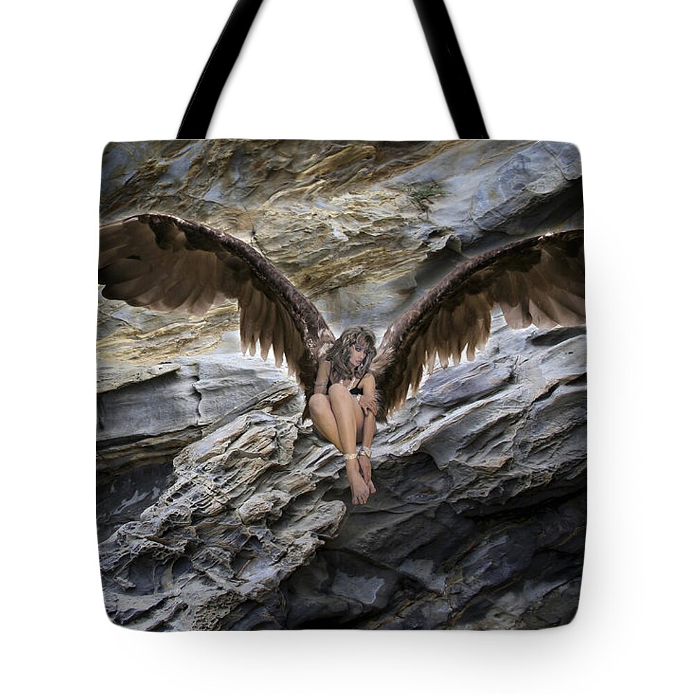Angel Tote Bag featuring the photograph My Guardian Angel by Acropolis De Versailles