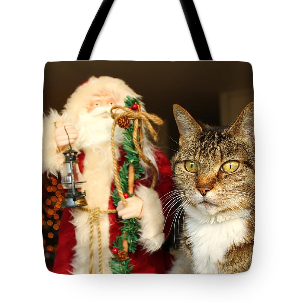 Christmas Tree Tote Bag featuring the photograph My New Friend by Catie Canetti