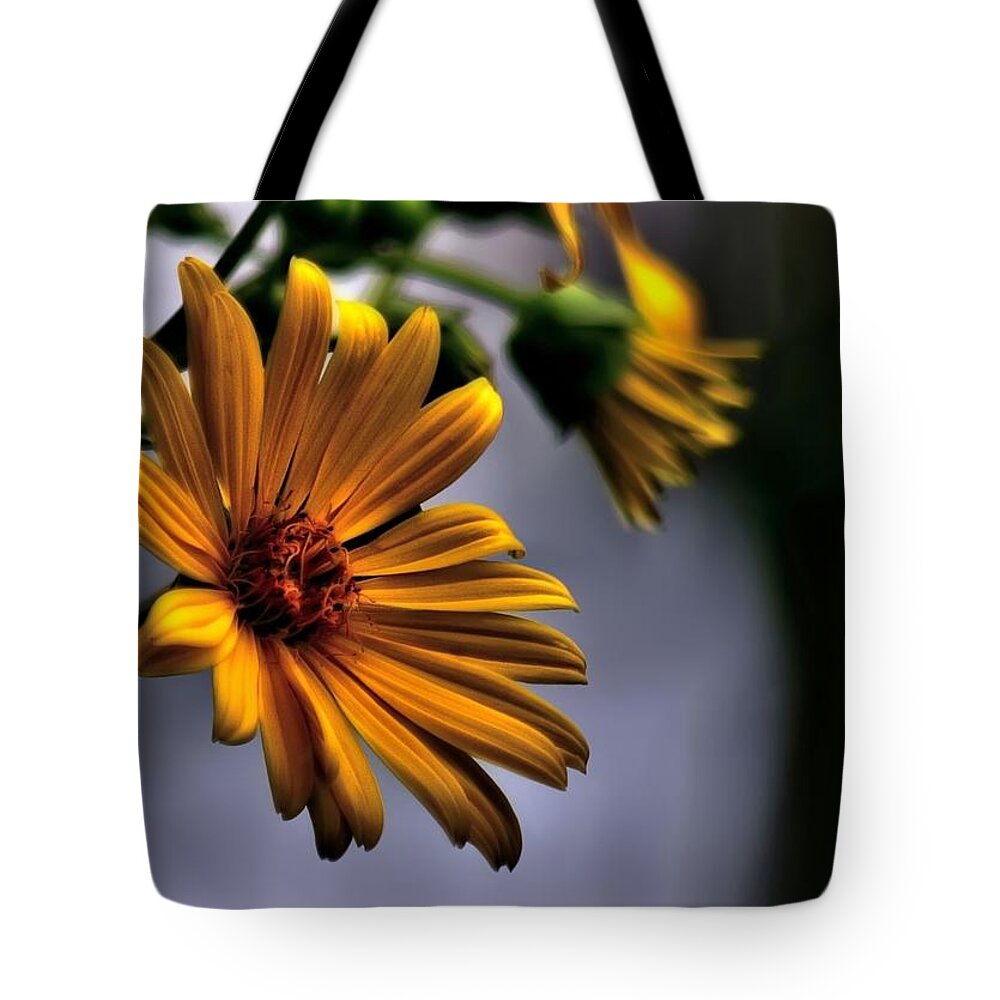 Flower Tote Bag featuring the digital art My only sunshine by Jeff S PhotoArt