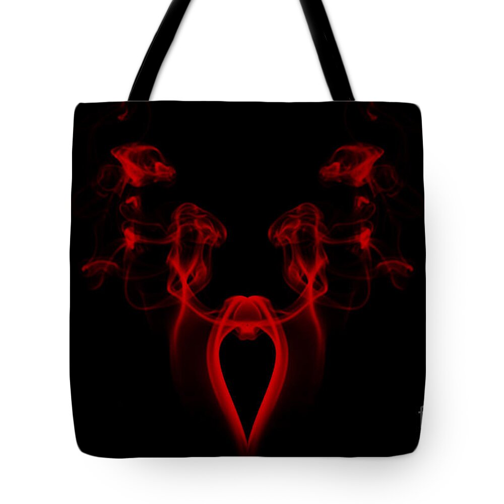 Heart Tote Bag featuring the photograph My Smoking Heart Red by Steve Purnell