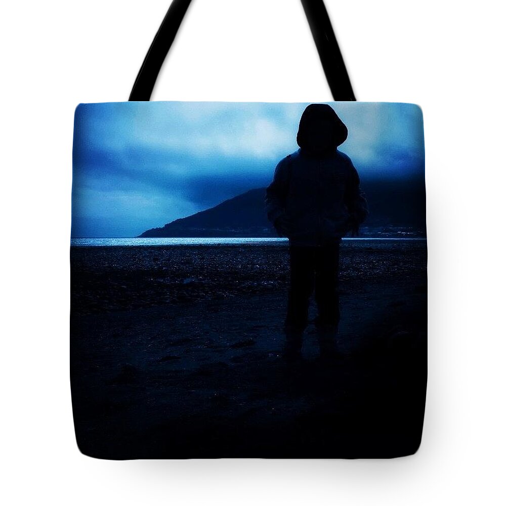  Tote Bag featuring the photograph My Son On The Beach by Aleck Cartwright