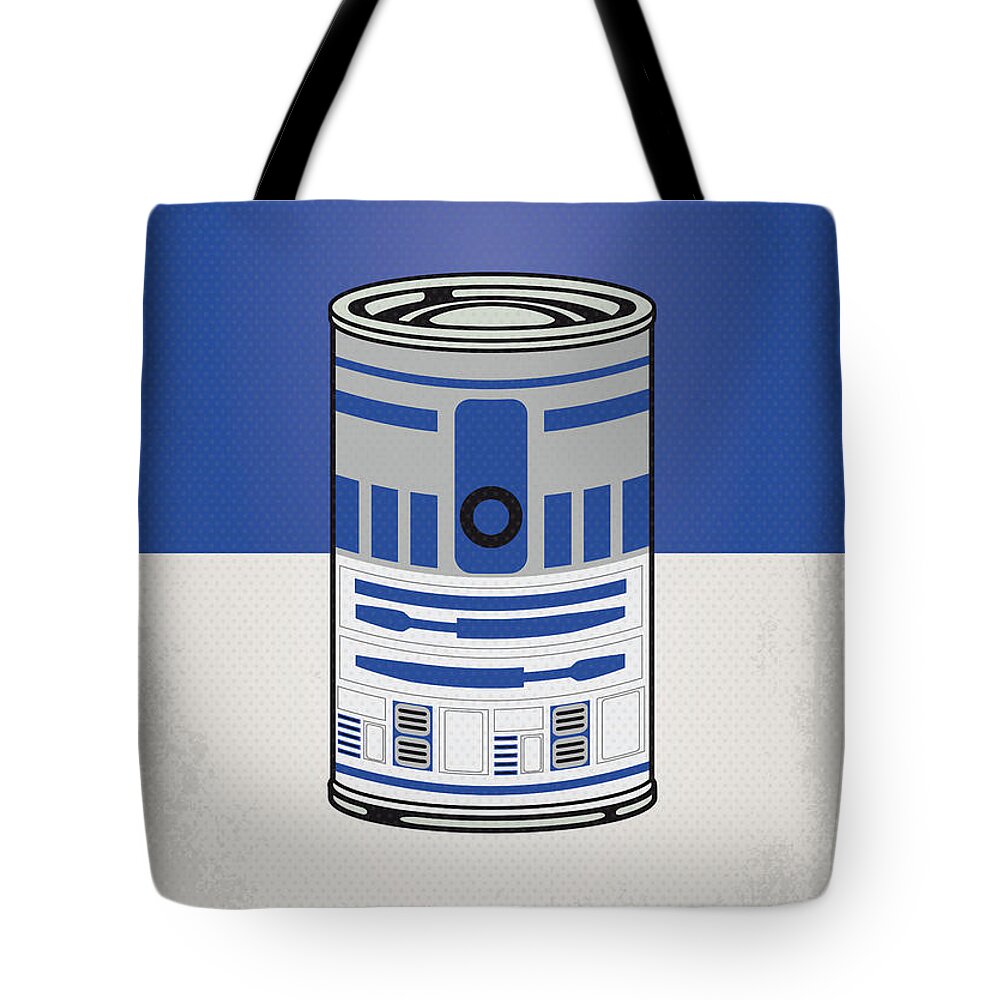 Star Tote Bag featuring the digital art My Star Warhols R2d2 Minimal Can Poster by Chungkong Art