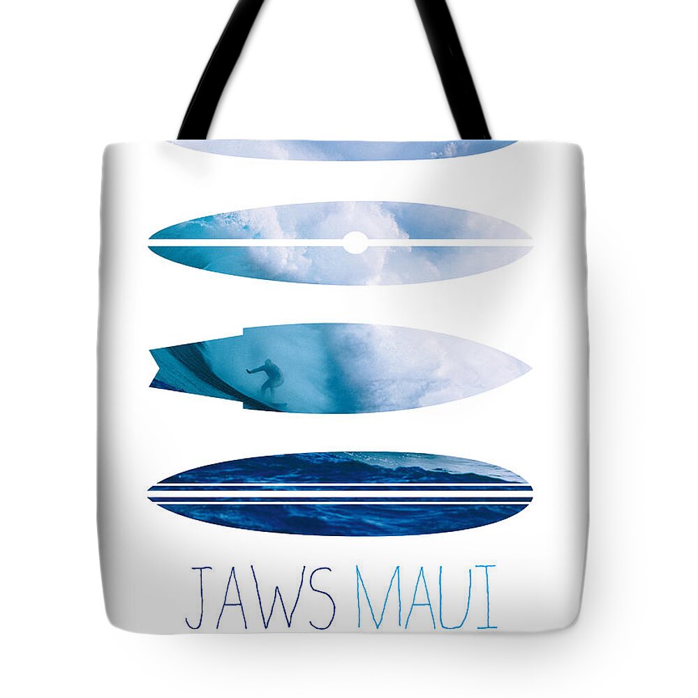 Minimal Tote Bag featuring the digital art My Surfspots poster-1-Jaws-Maui by Chungkong Art