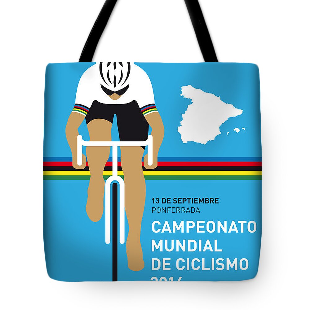 Minimal Tote Bag featuring the digital art MY UCI Road World Championships MINIMAL POSTER 2014 by Chungkong Art