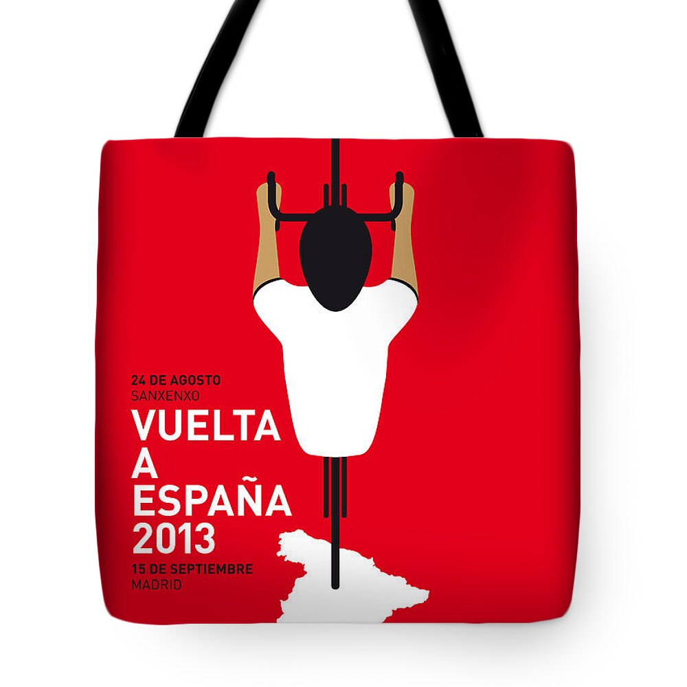 2013 Tote Bag featuring the digital art My Vuelta A Espana Minimal Poster - 2013 by Chungkong Art
