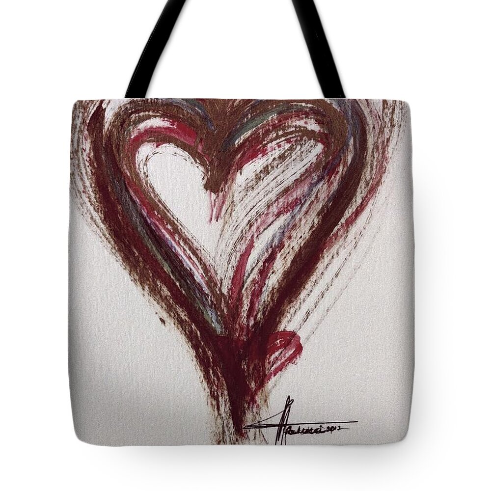 Cancer Tote Bag featuring the painting Myeloma Awareness Heart by Marian Lonzetta