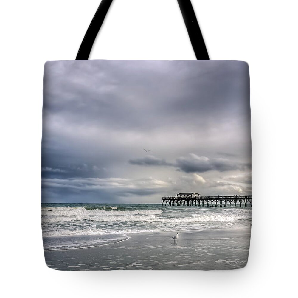 America Tote Bag featuring the photograph Myrtle Beach Fishing Pier by Traveler's Pics