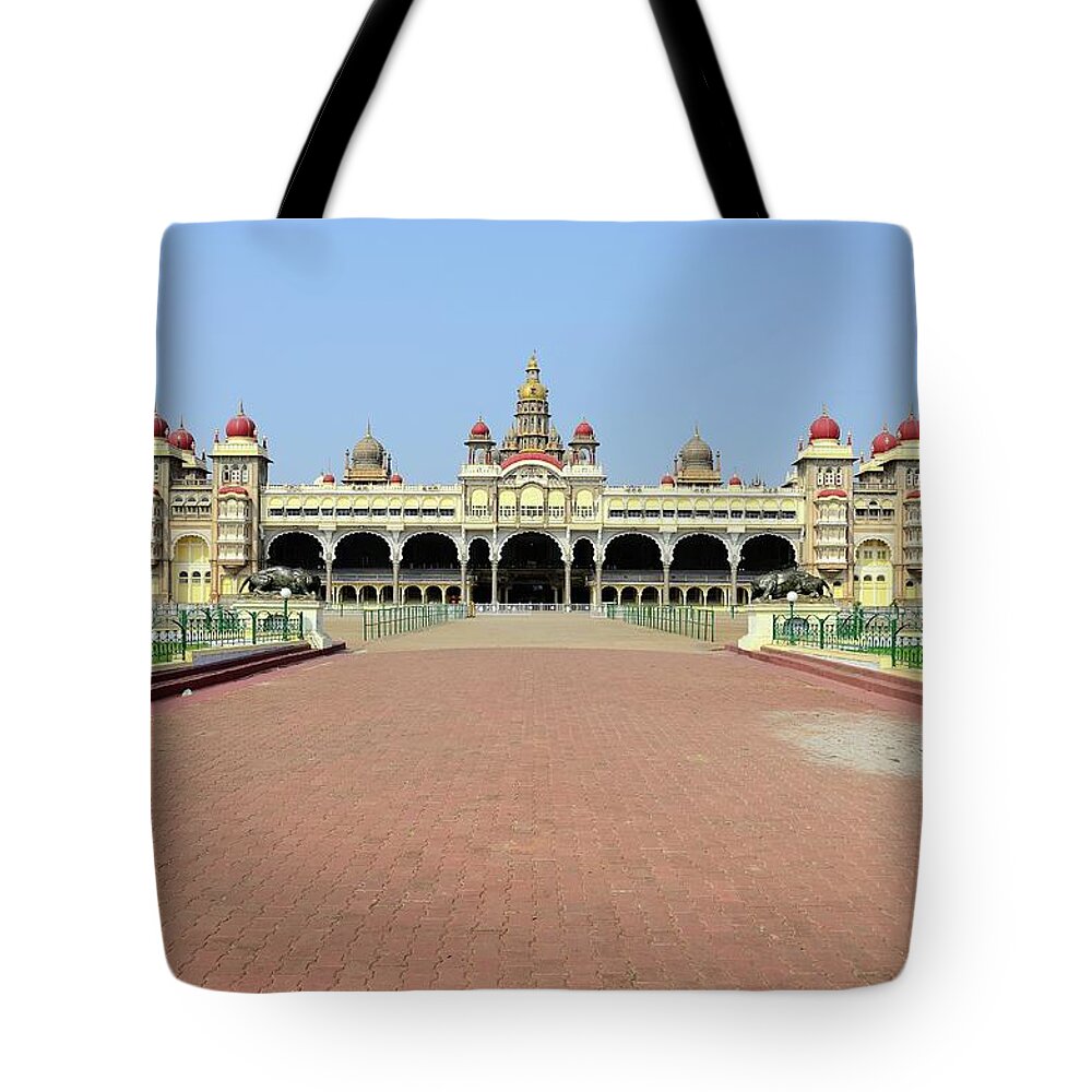 Arch Tote Bag featuring the photograph Mysore Palace by Aaron Geddes Photography