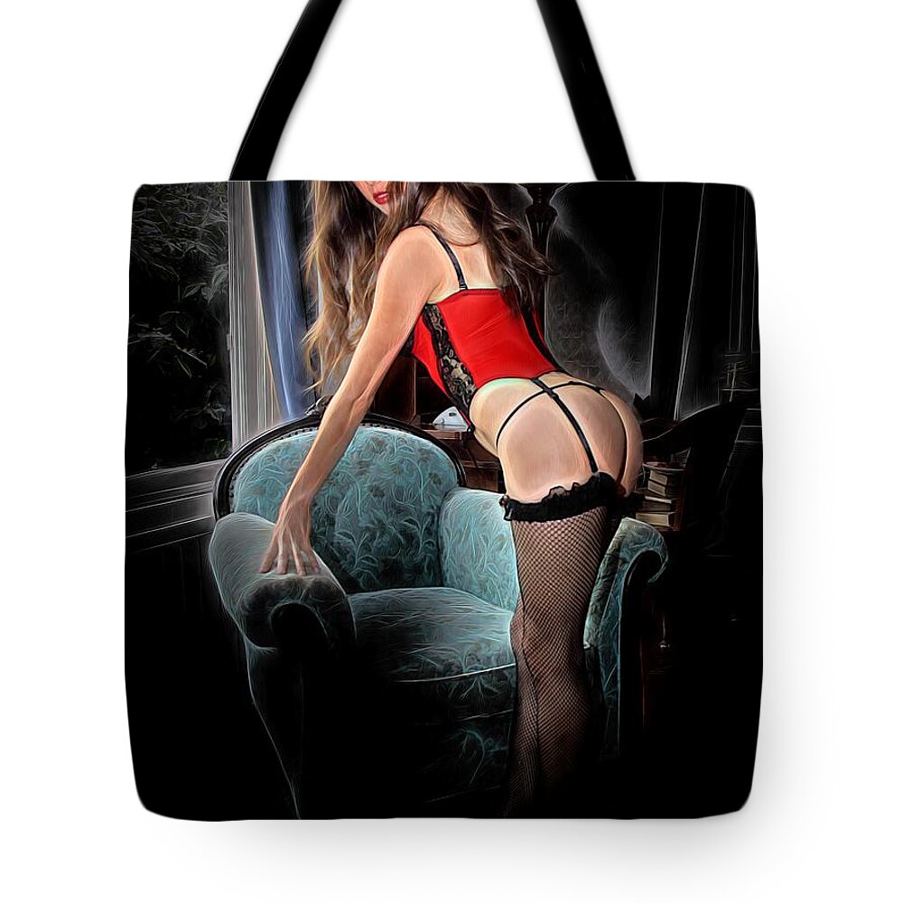 Mystic Tote Bag featuring the painting Mystic Lingerie by Jon Volden