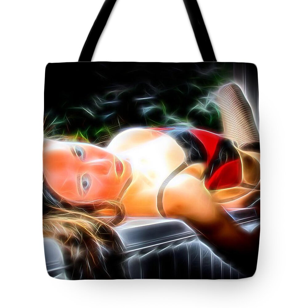 Mystic Tote Bag featuring the photograph Mystic Vixen by Jon Volden