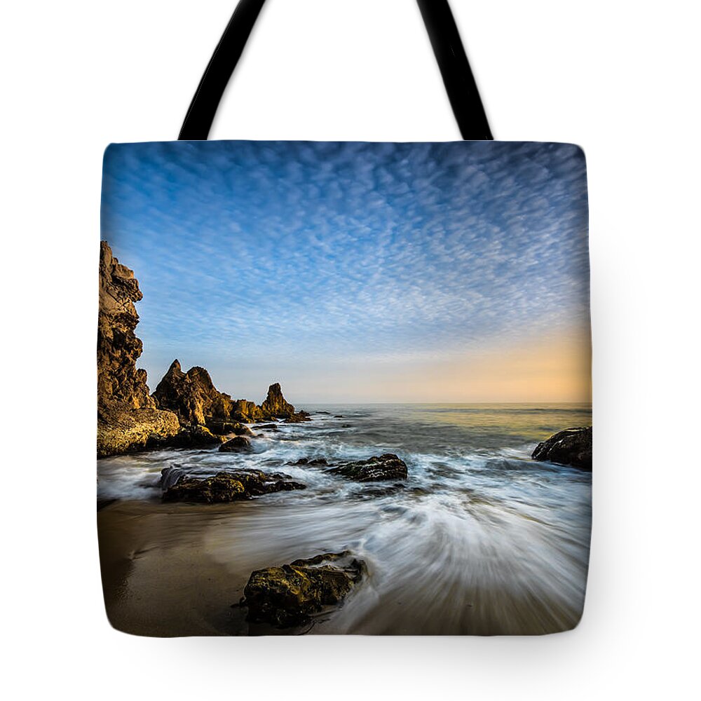 California; Long Exposure; Ocean; Reflection Tote Bag featuring the photograph Mystical Sunset 3 by Larry Marshall