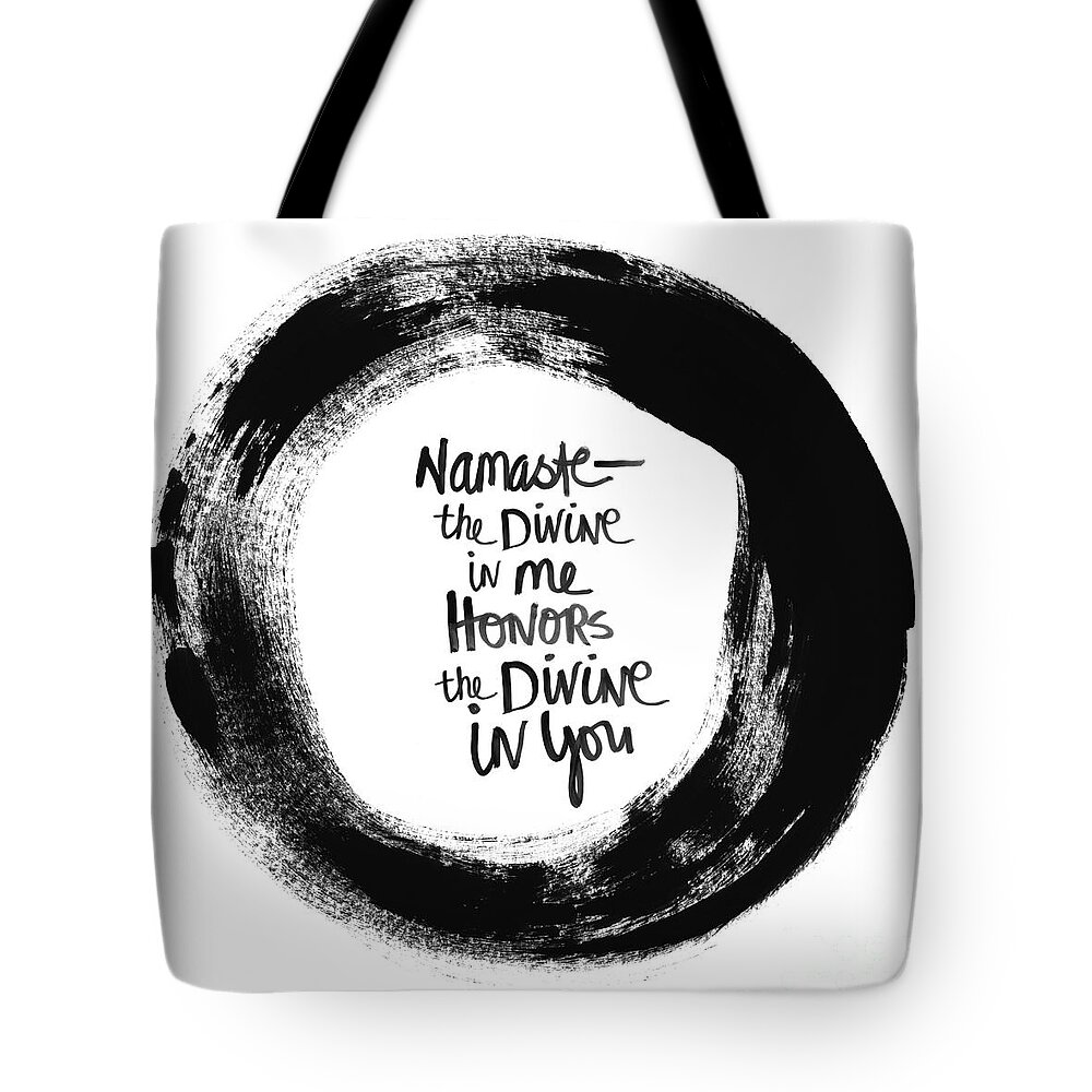 Circle Tote Bag featuring the painting Namaste Enso by Linda Woods