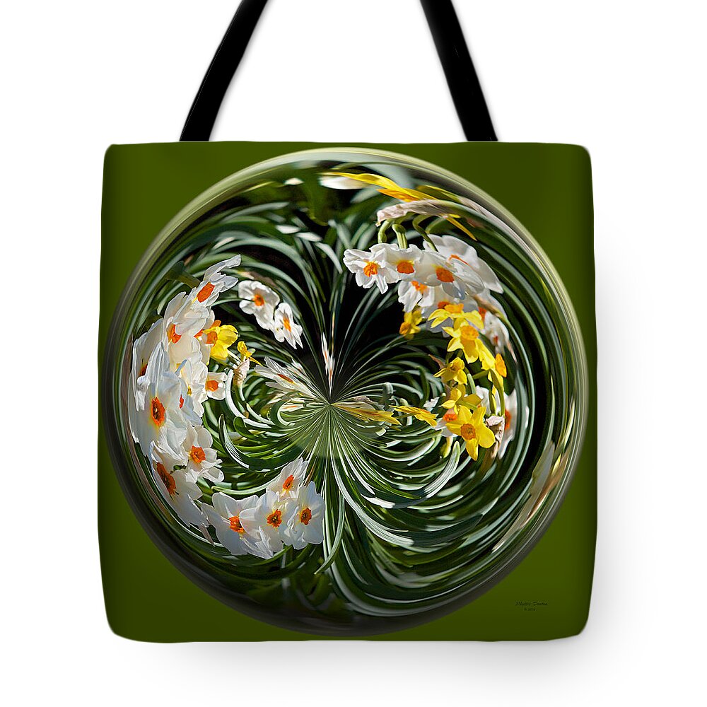 Narcissus Tote Bag featuring the photograph Narcissus Flower Globe by Phyllis Denton
