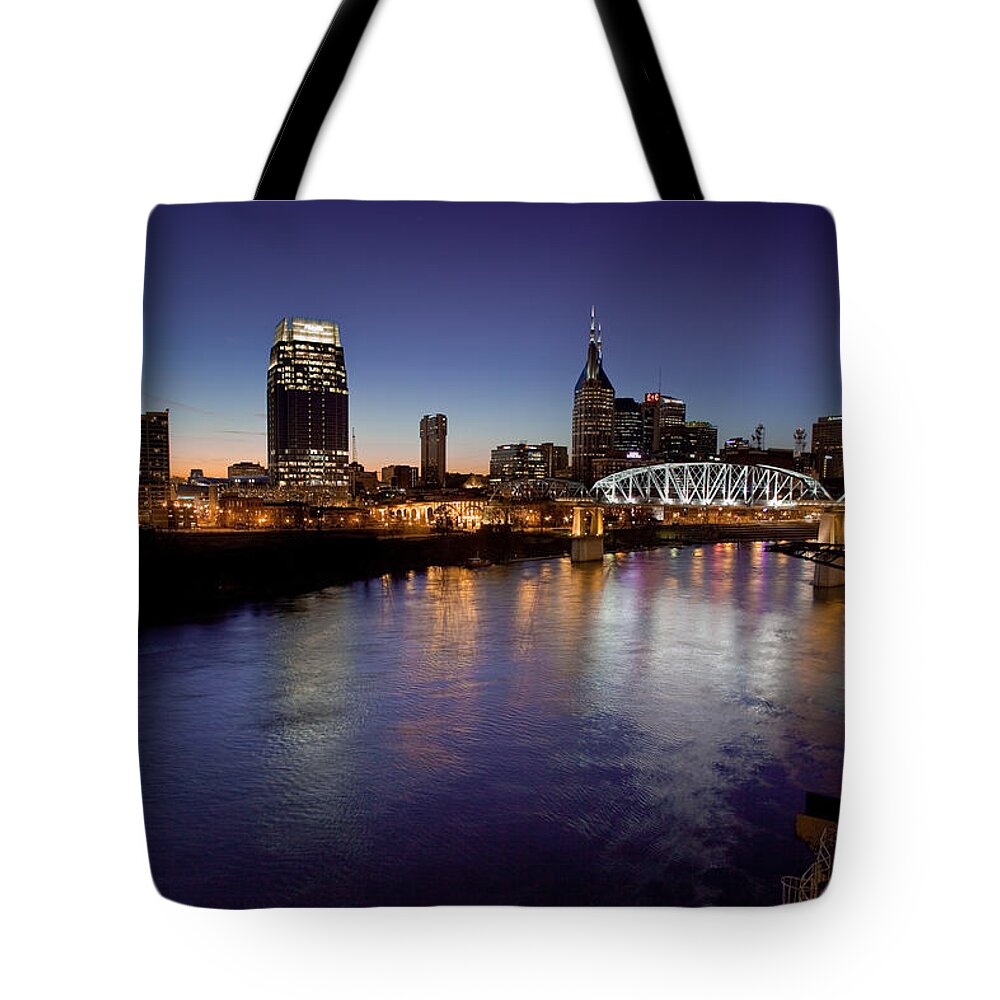 Nashville Tote Bag featuring the photograph Nashville's River by John Magyar Photography