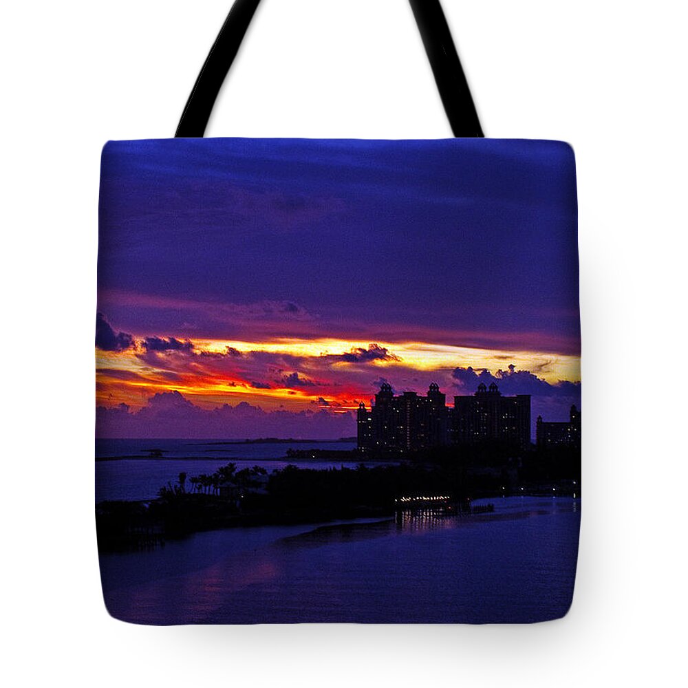 Nassau Tote Bag featuring the photograph Nassau Sunrise by Farol Tomson