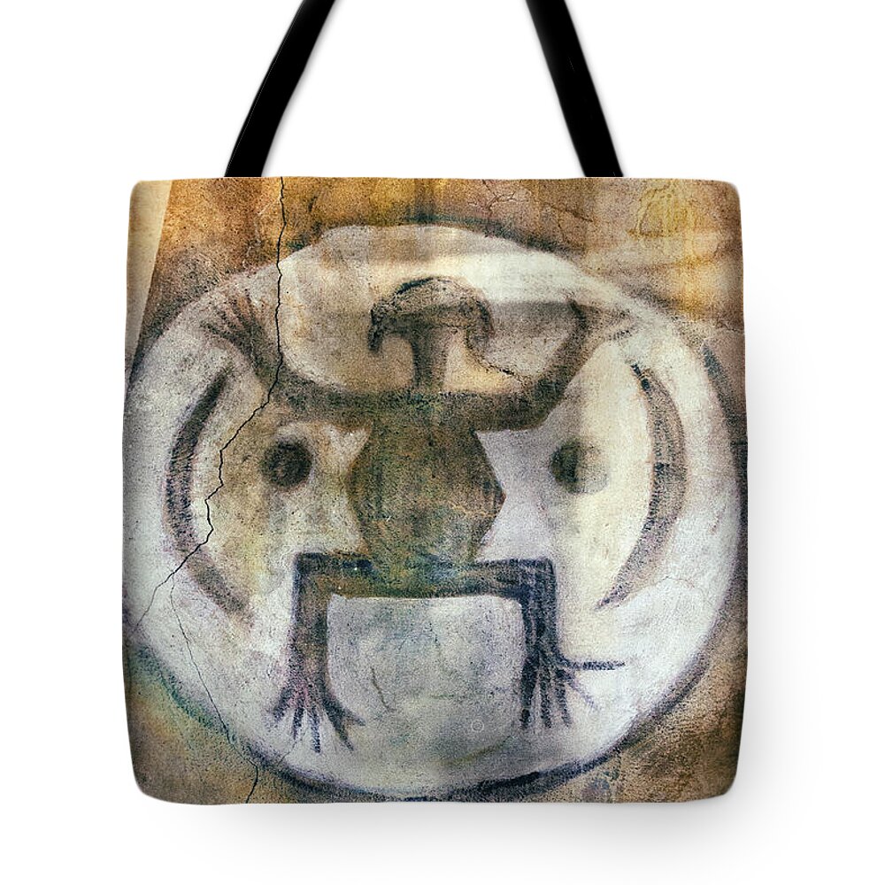 Indian Tote Bag featuring the photograph Native American Frog Pictograph by Jo Ann Tomaselli