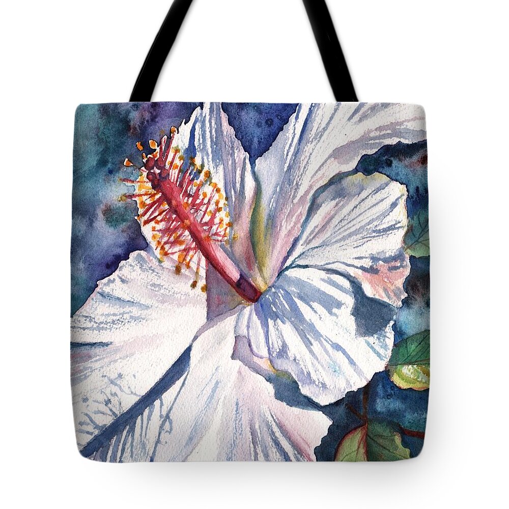 Hibiscus Tote Bag featuring the painting Native Hawaiian Hibiscus by Marionette Taboniar