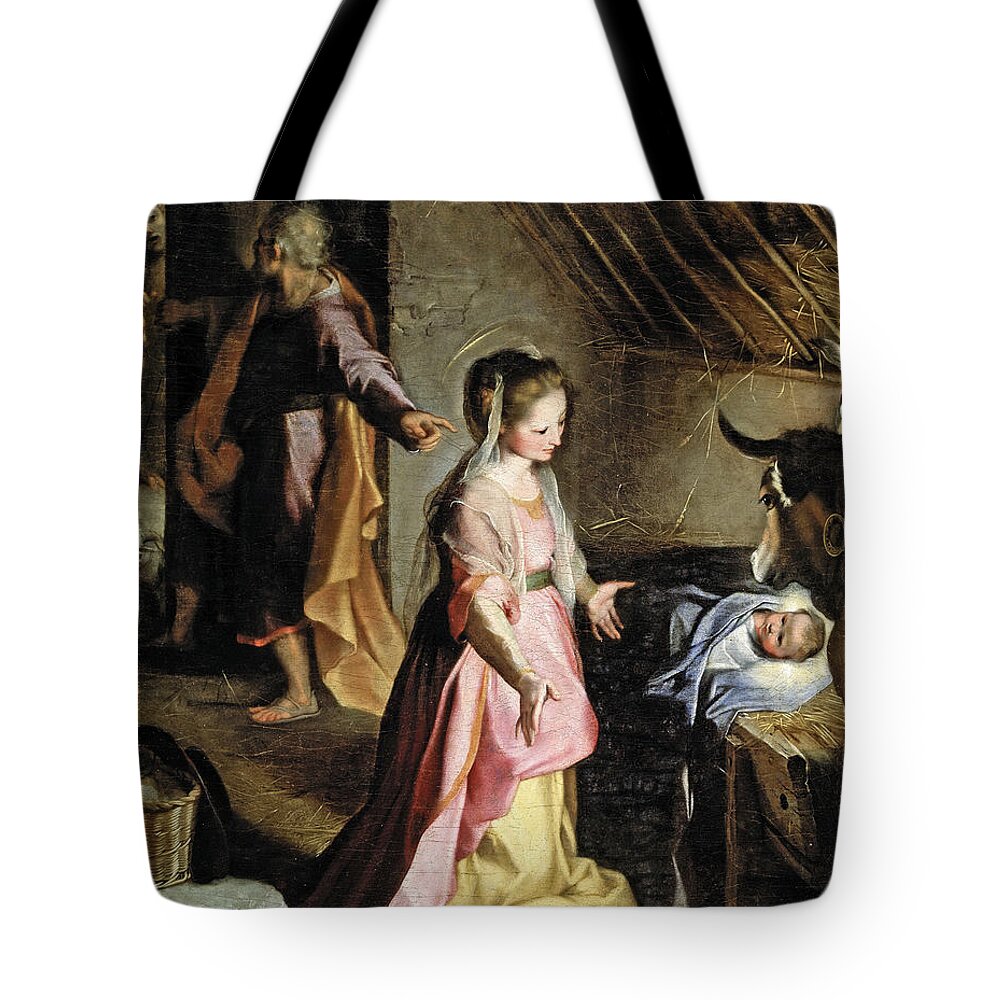 Federico Barocci Tote Bag featuring the painting Nativity by Federico Barocci