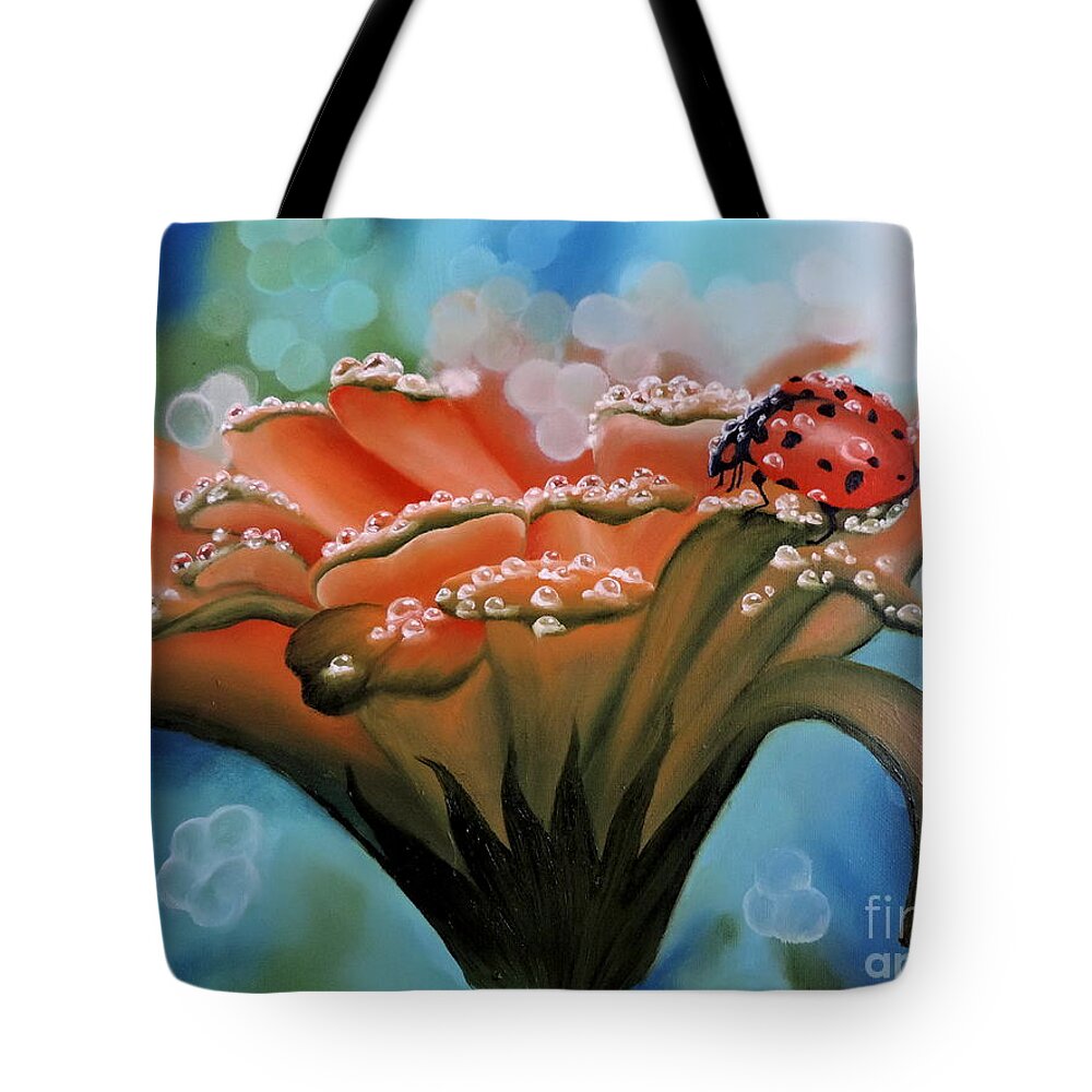Orange Tote Bag featuring the painting Natures Blessings by Dianna Lewis