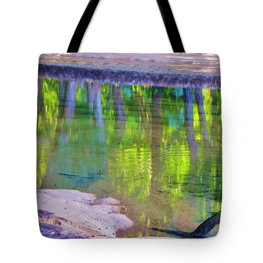 Creek Tote Bag featuring the photograph Natures Mirror by Michele Penner