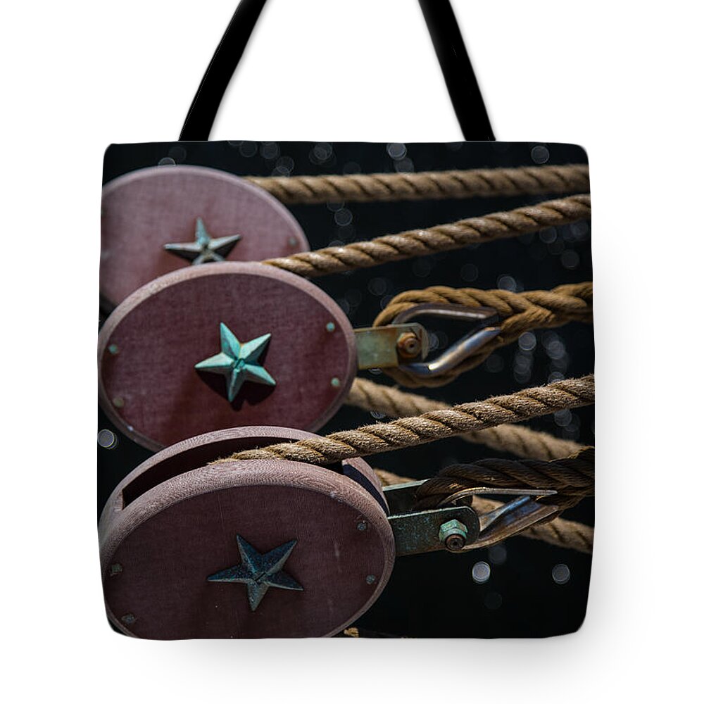 Rope Tote Bag featuring the photograph Nautical Ties by Karol Livote