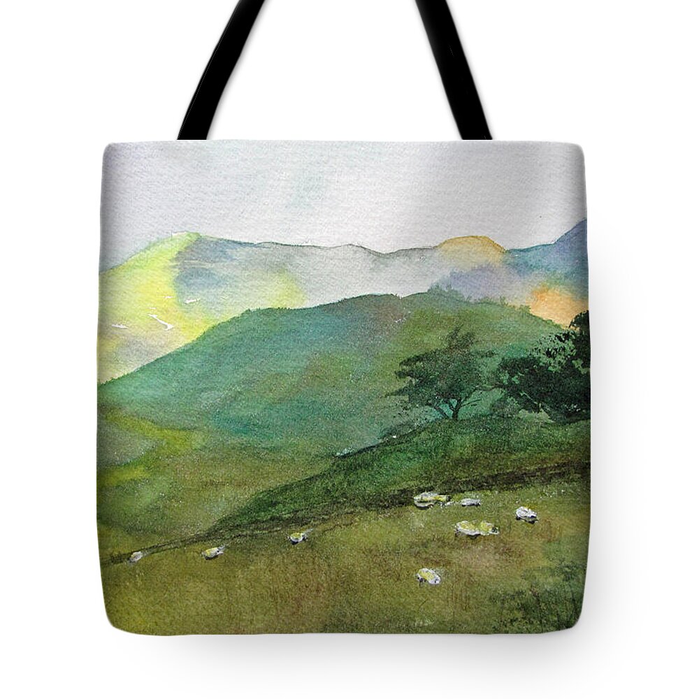 Ambleside Tote Bag featuring the painting Near Ambleside by Amanda Amend