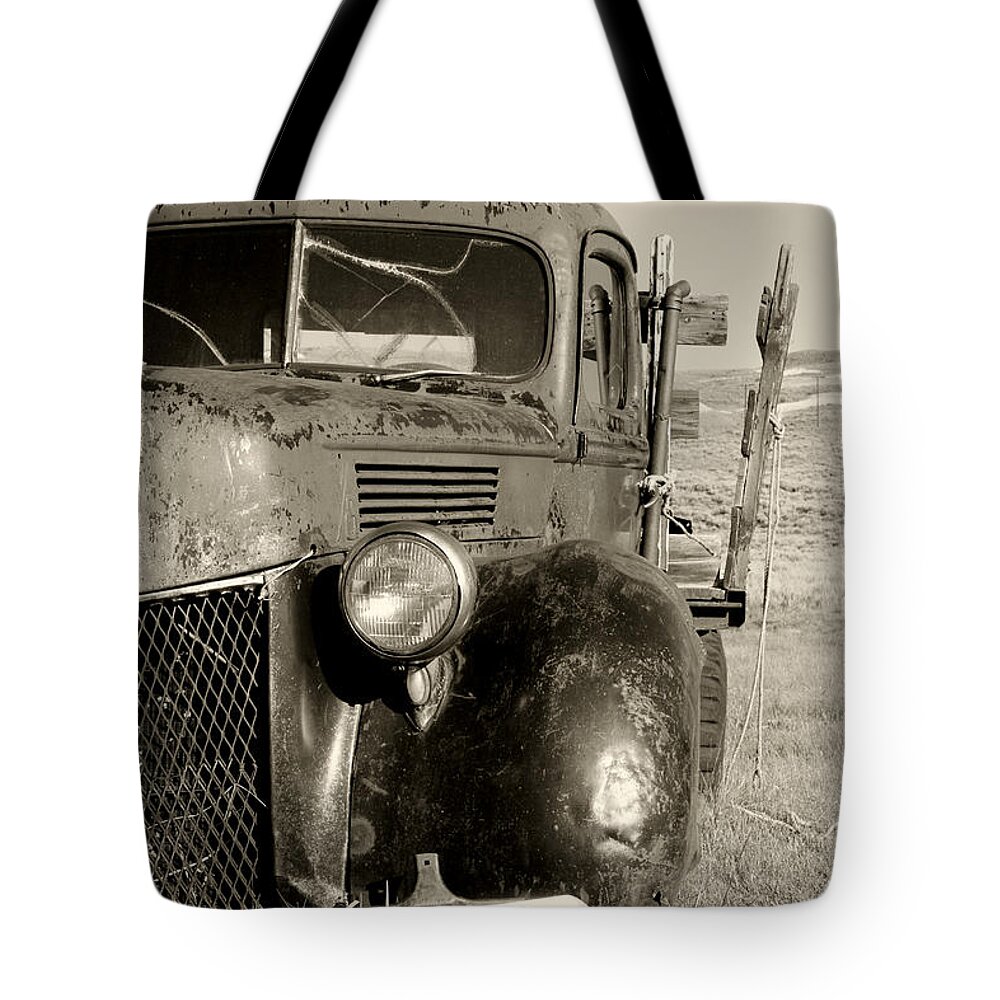 Truck Tote Bag featuring the photograph Needs Gas By Diana Sainz by Diana Raquel Sainz