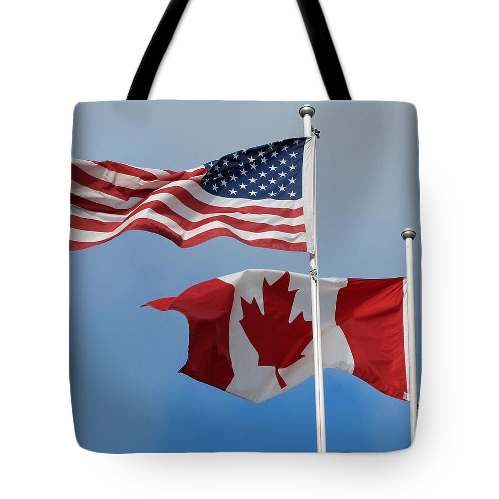 Flags Tote Bag featuring the photograph Neighbors by Barbara McDevitt
