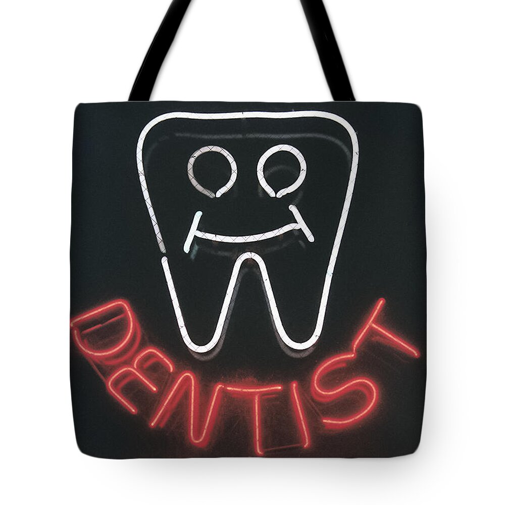Dentist Tote Bag featuring the photograph Neon Smile by Caitlyn Grasso