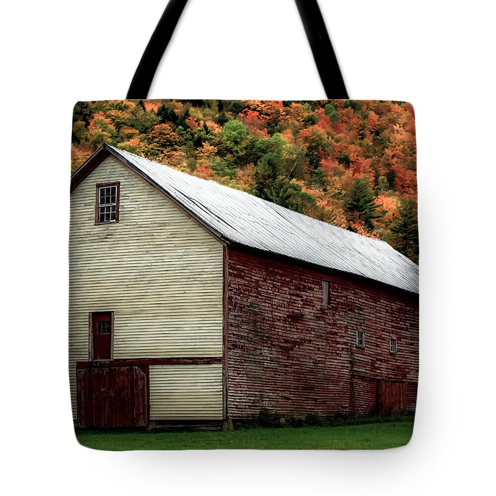 Barn Tote Bag featuring the photograph Netties Barn by Brenda Giasson